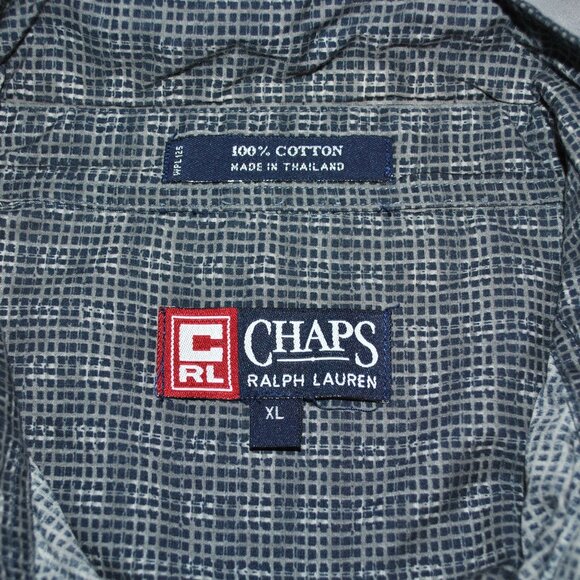 Vintage Chaps Ralph Lauren Men's Shirt Size XL Long Sleeve Geometric Print - Picture 4 of 8